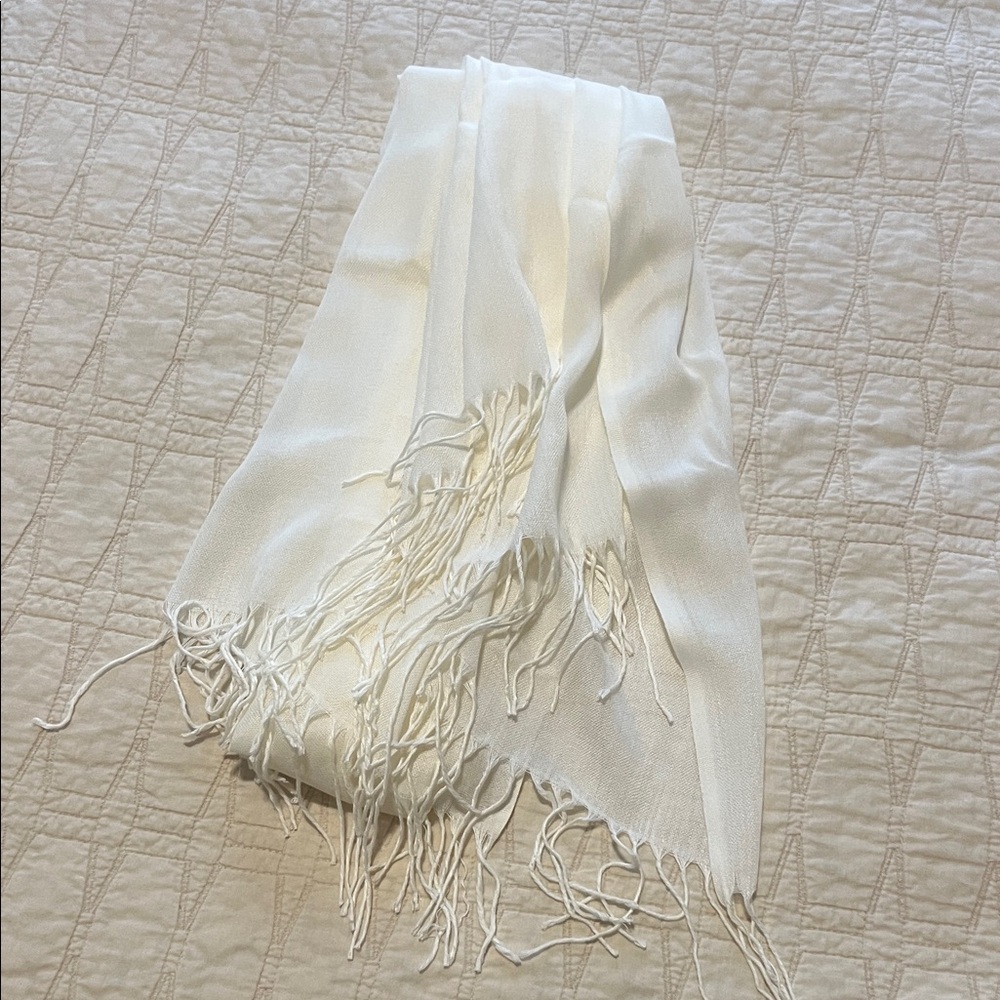 White Fringe scarf